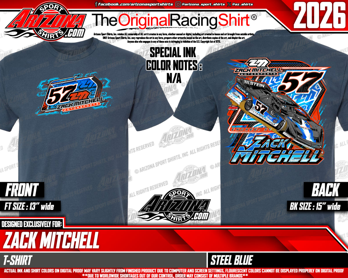 Zack Mitchell 2026 Primary Car- Steel Blue